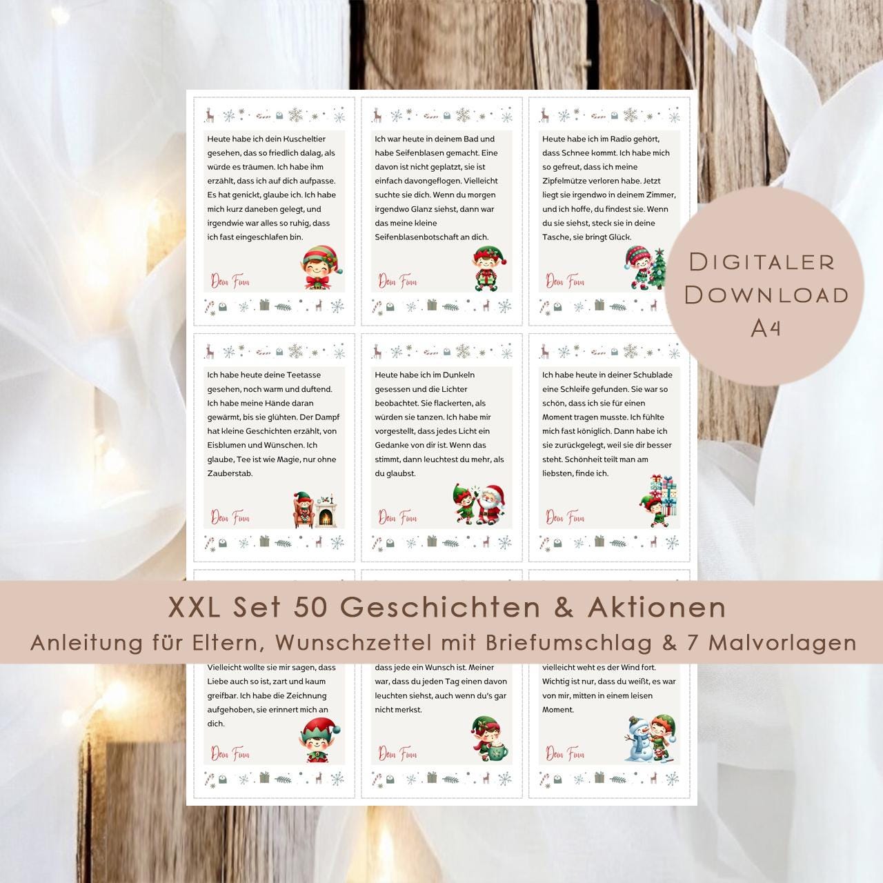 Wichtelbriefe Weihnachten Kinder Wichtelgeschichte | Brief an den Weihnachtsmann | Wunschzettel zum Ausrucken | DIY Weihnachtspost download