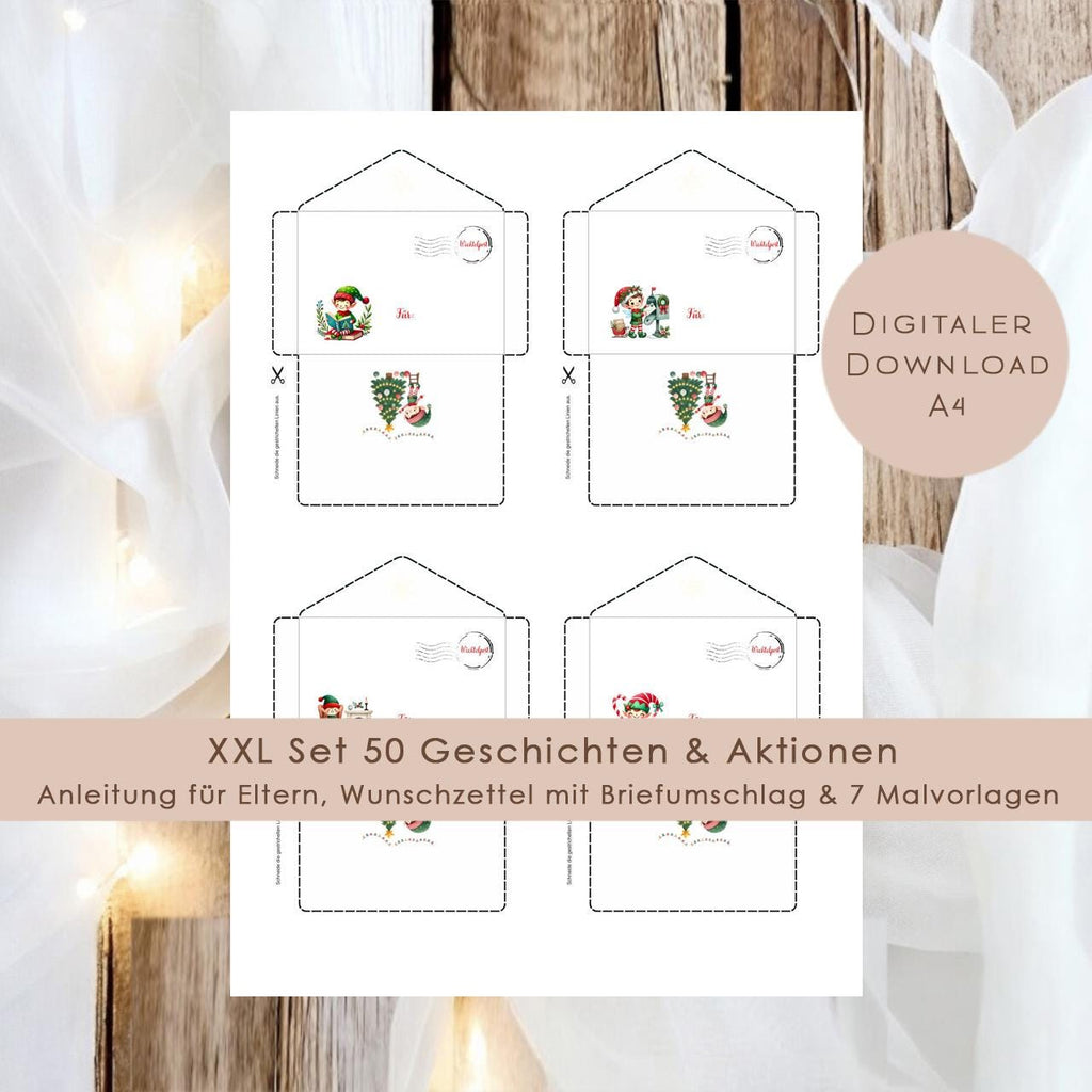 Wichtelbriefe Weihnachten Kinder Wichtelgeschichte | Brief an den Weihnachtsmann | Wunschzettel zum Ausrucken | DIY Weihnachtspost download