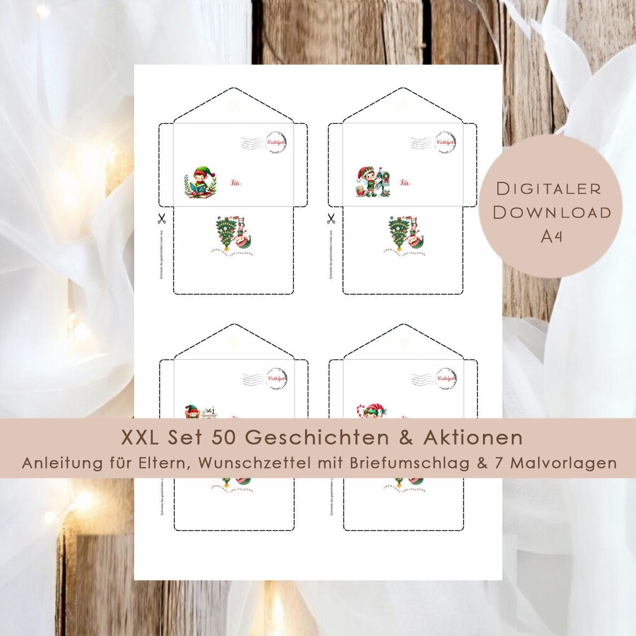 Wichtelbriefe Weihnachten Kinder Wichtelgeschichte | Brief an den Weihnachtsmann | Wunschzettel zum Ausrucken | DIY Weihnachtspost download