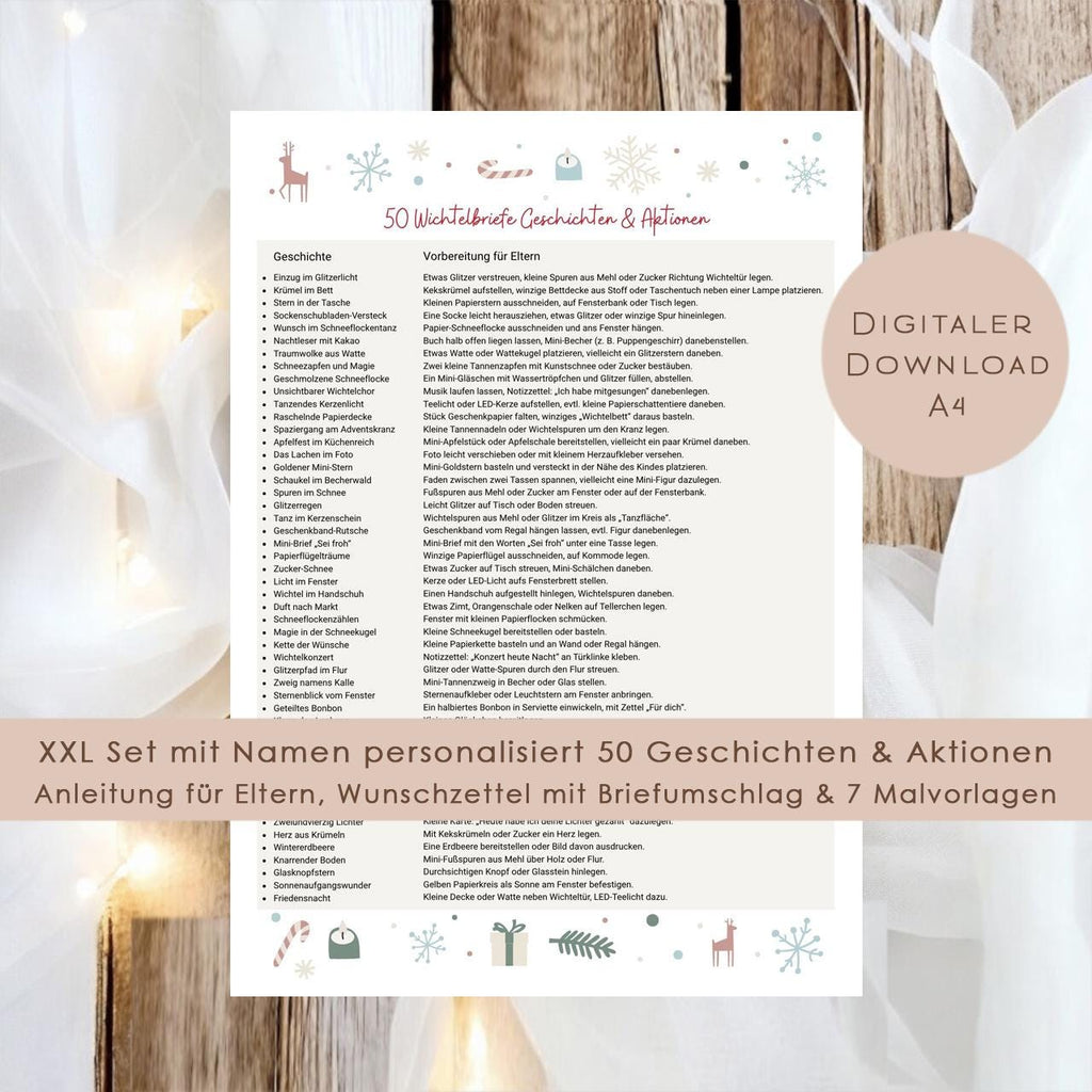 Wichtelbriefe Name personalisiert Kinder Wichtelgeschichte | Brief an den Weihnachtsmann | Wunschzettel Ausrucken | Weihnachtspost download