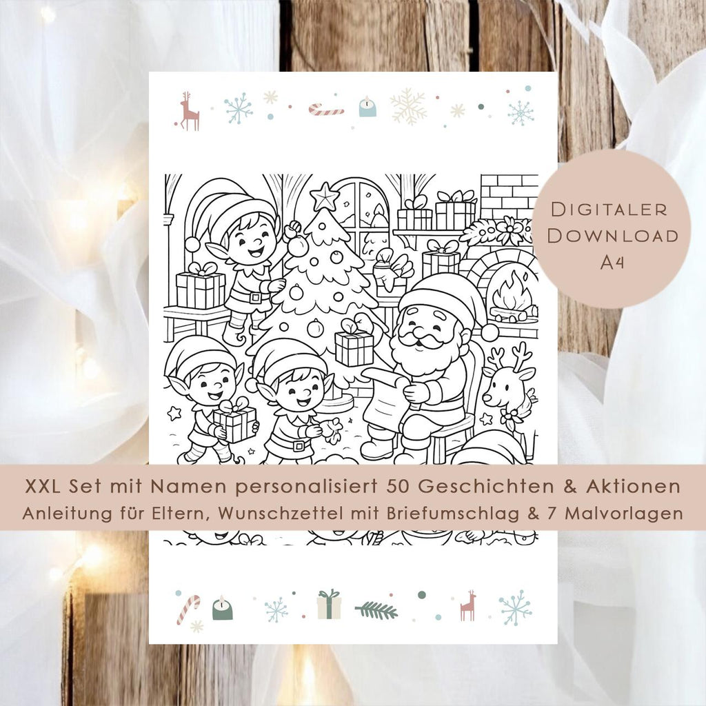 Wichtelbriefe Name personalisiert Kinder Wichtelgeschichte | Brief an den Weihnachtsmann | Wunschzettel Ausrucken | Weihnachtspost download