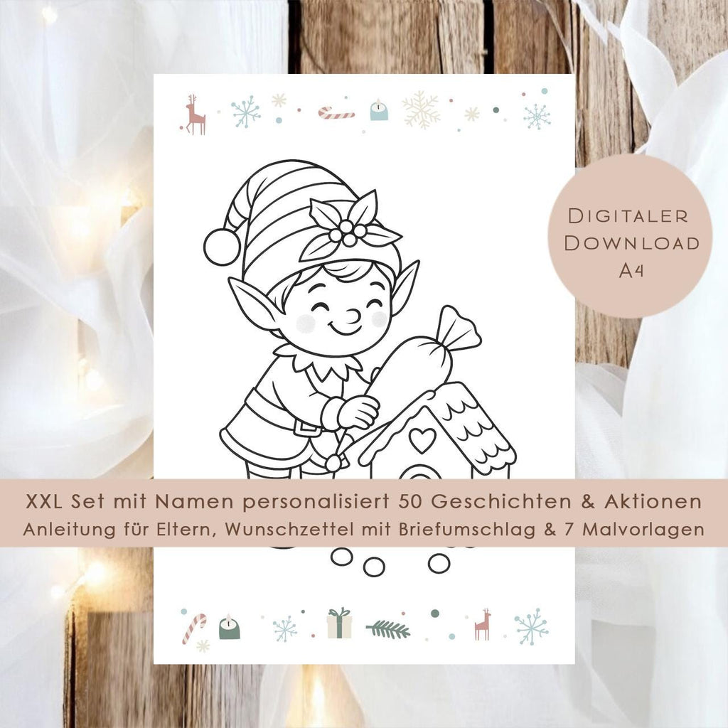 Wichtelbriefe Name personalisiert Kinder Wichtelgeschichte | Brief an den Weihnachtsmann | Wunschzettel Ausrucken | Weihnachtspost download