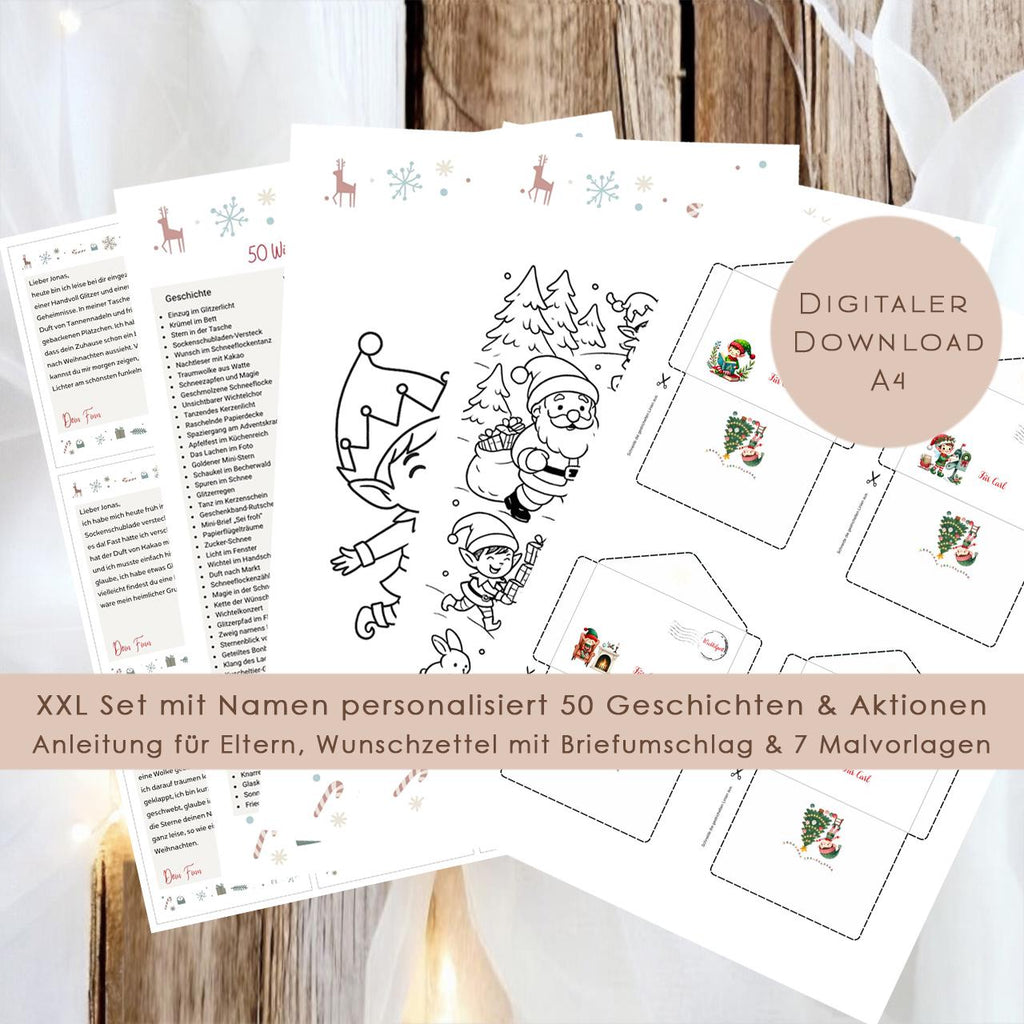 Wichtelbriefe Name personalisiert Kinder Wichtelgeschichte | Brief an den Weihnachtsmann | Wunschzettel Ausrucken | Weihnachtspost download