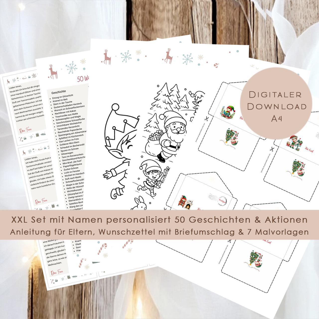 Wichtelbriefe Name personalisiert Kinder Wichtelgeschichte | Brief an den Weihnachtsmann | Wunschzettel Ausrucken | Weihnachtspost download
