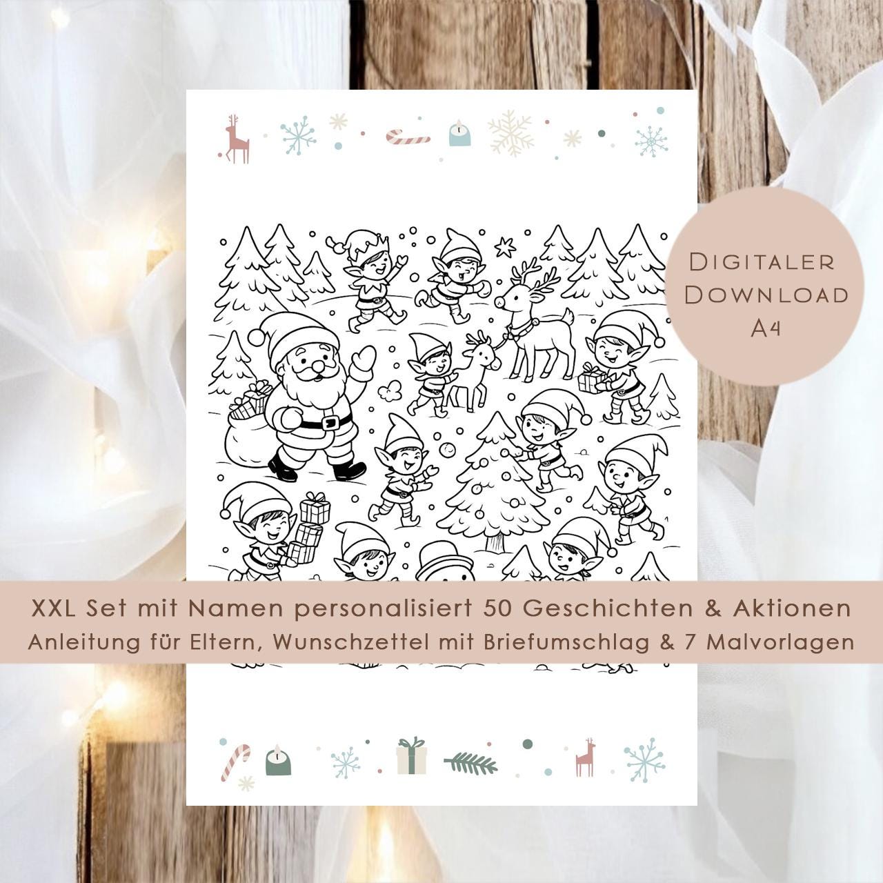 Wichtelbriefe Name personalisiert Kinder Wichtelgeschichte | Brief an den Weihnachtsmann | Wunschzettel Ausrucken | Weihnachtspost download