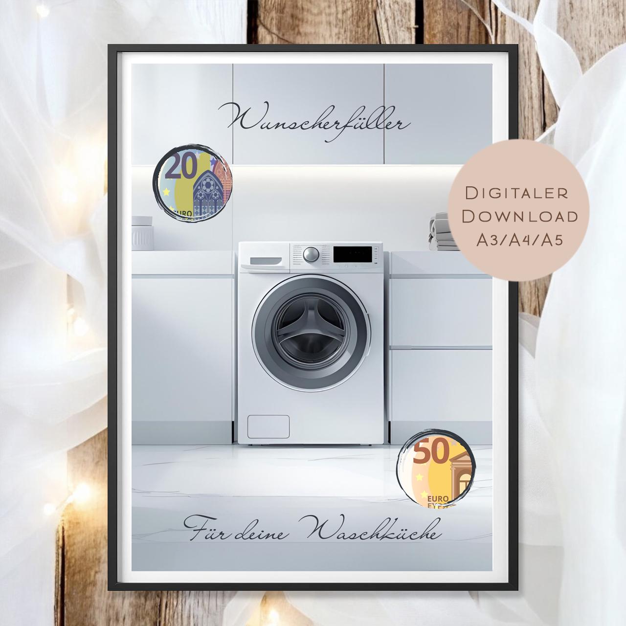 Geburtstag Geldgeschenk Waschmaschine l Trockner Geld schenken l Waschküche Geburtstagsgeschenk l Hausbau Gutschein Geschenk Wunscherfüller