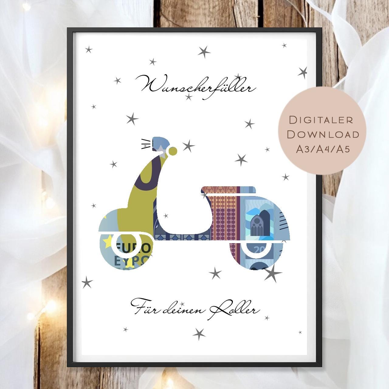 Geburtstag Geldgeschenk Roller l 18. Geburtstag Geld schenken l Führerschein Geburtstagsgeschenk l Gutschein Geschenk Wunscherfüller PDF