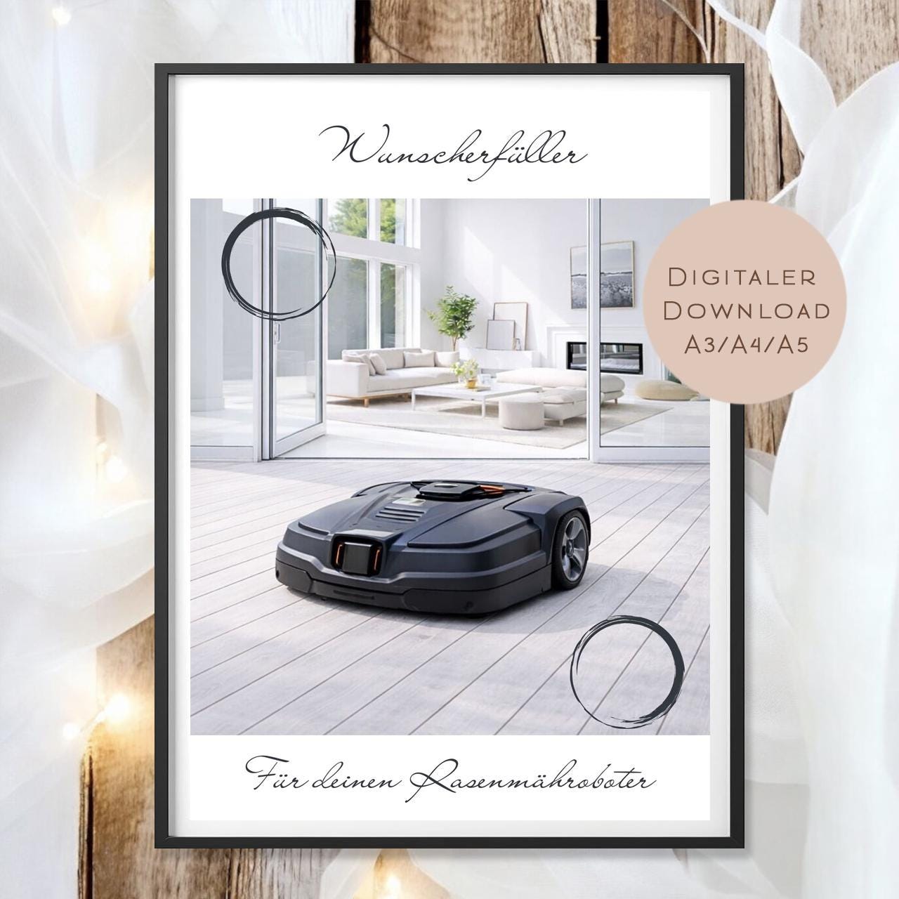 Geburtstag Geldgeschenk Rasenmähroboter l Rasenmäher Geld schenken l Roboter Geburtstagsgeschenk l Gutschein Geschenk Wunscherfüller PDF