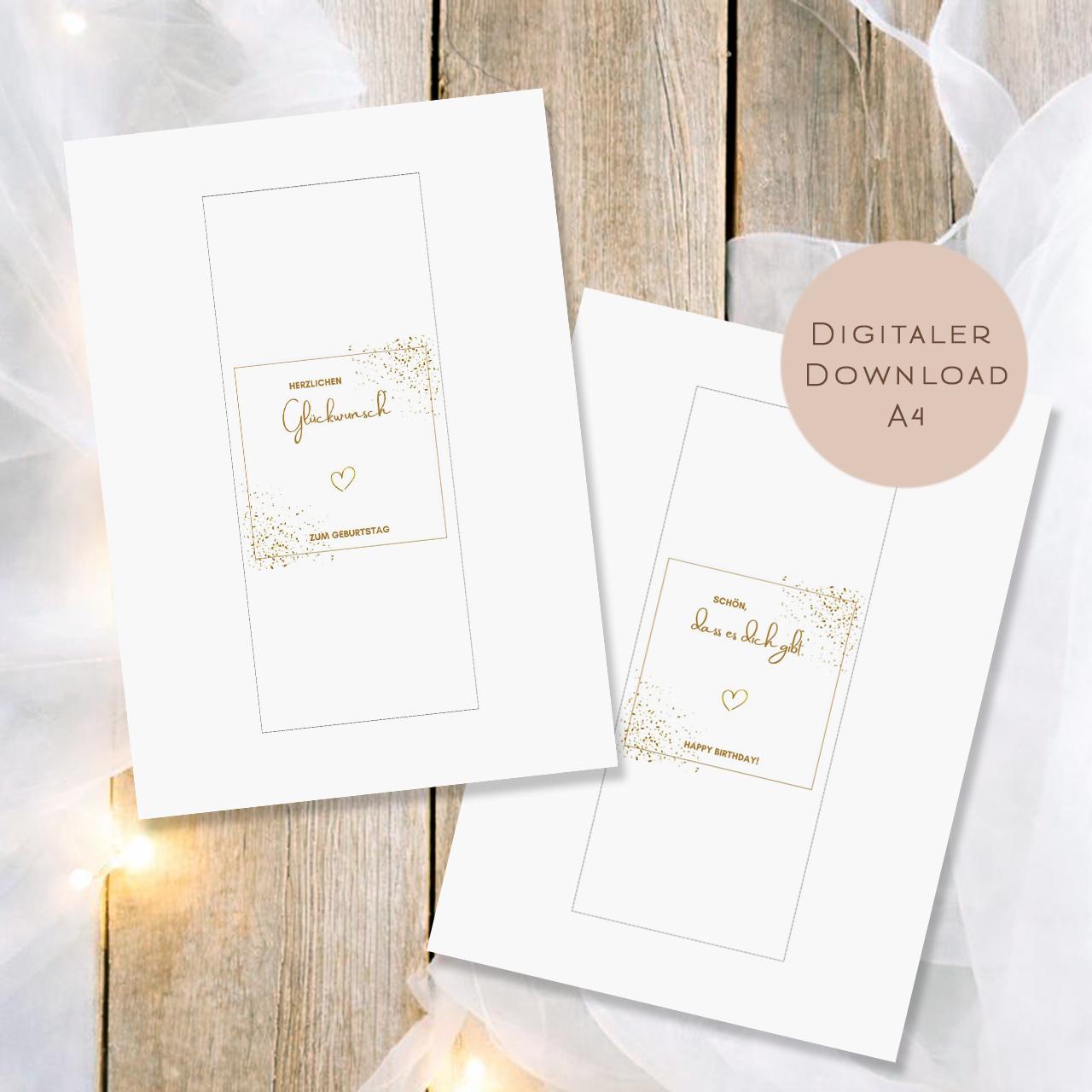 Druckvorlage Schokoladenbanderole Geburtstag | Geschenkbanderole | Mitbringsel Geburtstag | Kleine Geschenkidee zum Ausdrucken PDF Download