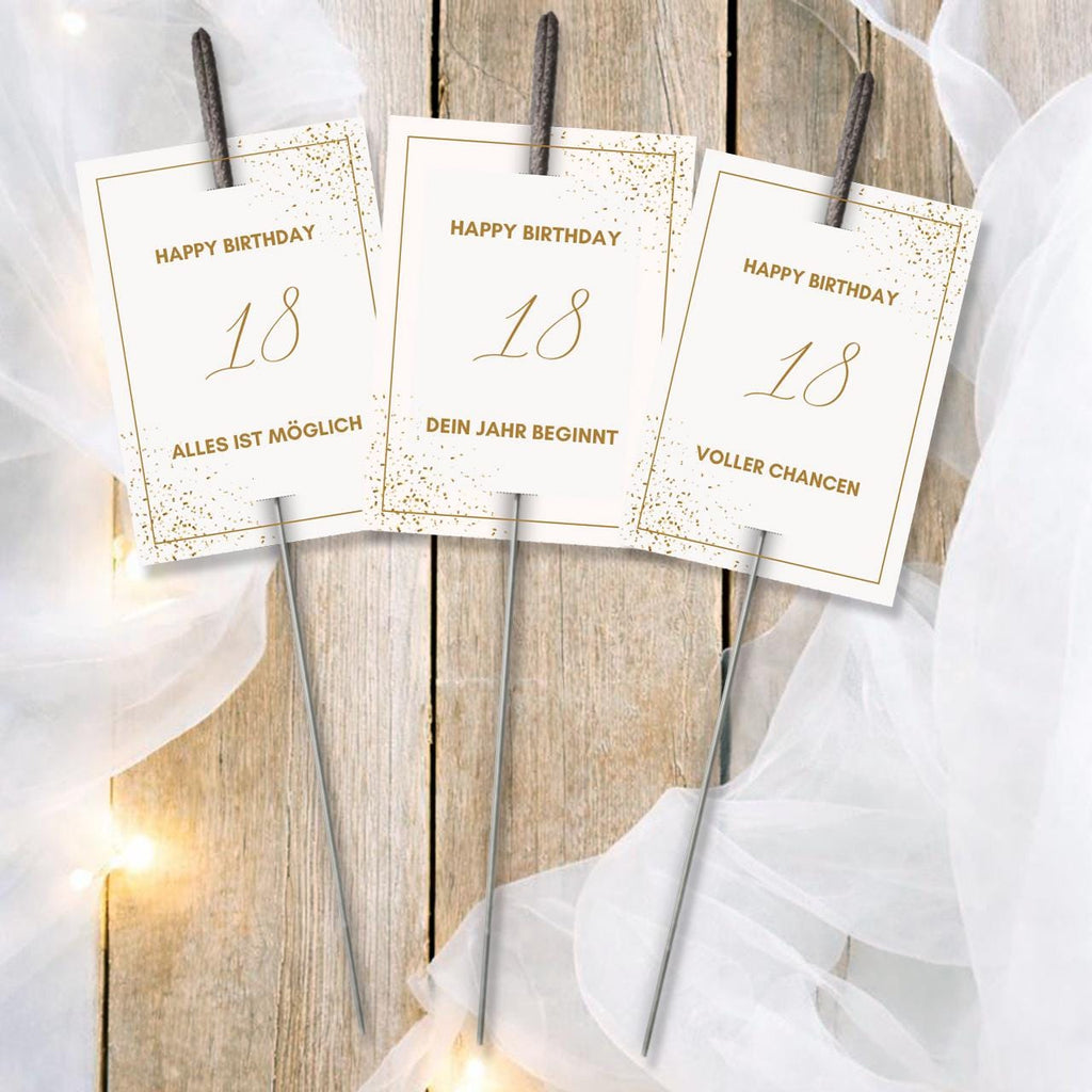 Druckvorlage 18 Geburtstag Geschenk Wunderkerzen & Knicklichter l Geburtstag Gastgeschenk l Mitbringsel Party I Vorlage Ausdrucken PDF