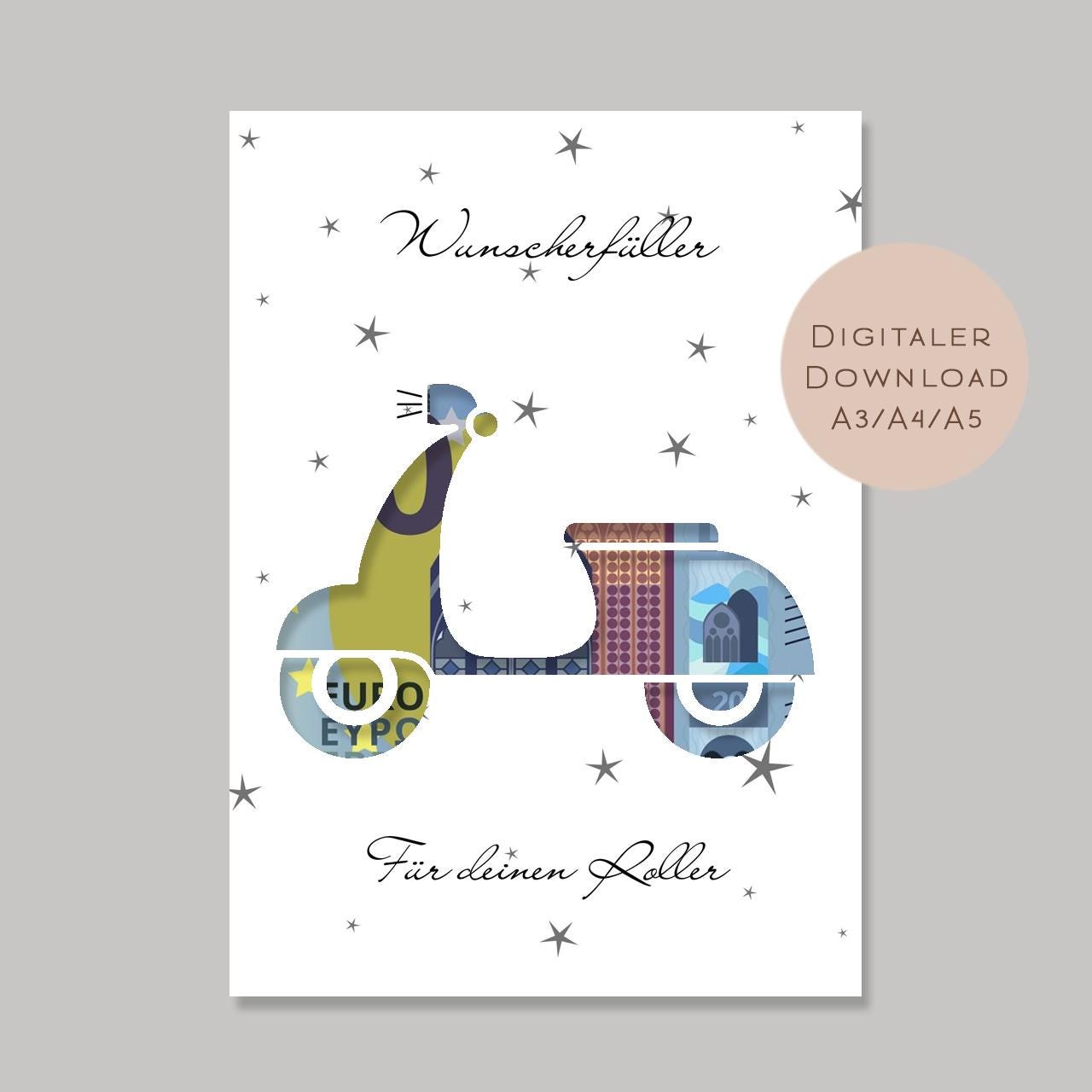 Geburtstag Geldgeschenk Roller l 18. Geburtstag Geld schenken l Führerschein Geburtstagsgeschenk l Gutschein Geschenk Wunscherfüller PDF