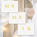 Druckvorlage MR & MRS Banner Hochzeit l Hochzeitsgirlande zum Download I Wimpelkette Verlobung I Wimpel Hochzeitsdeko Kirche Ausdrucken PDF