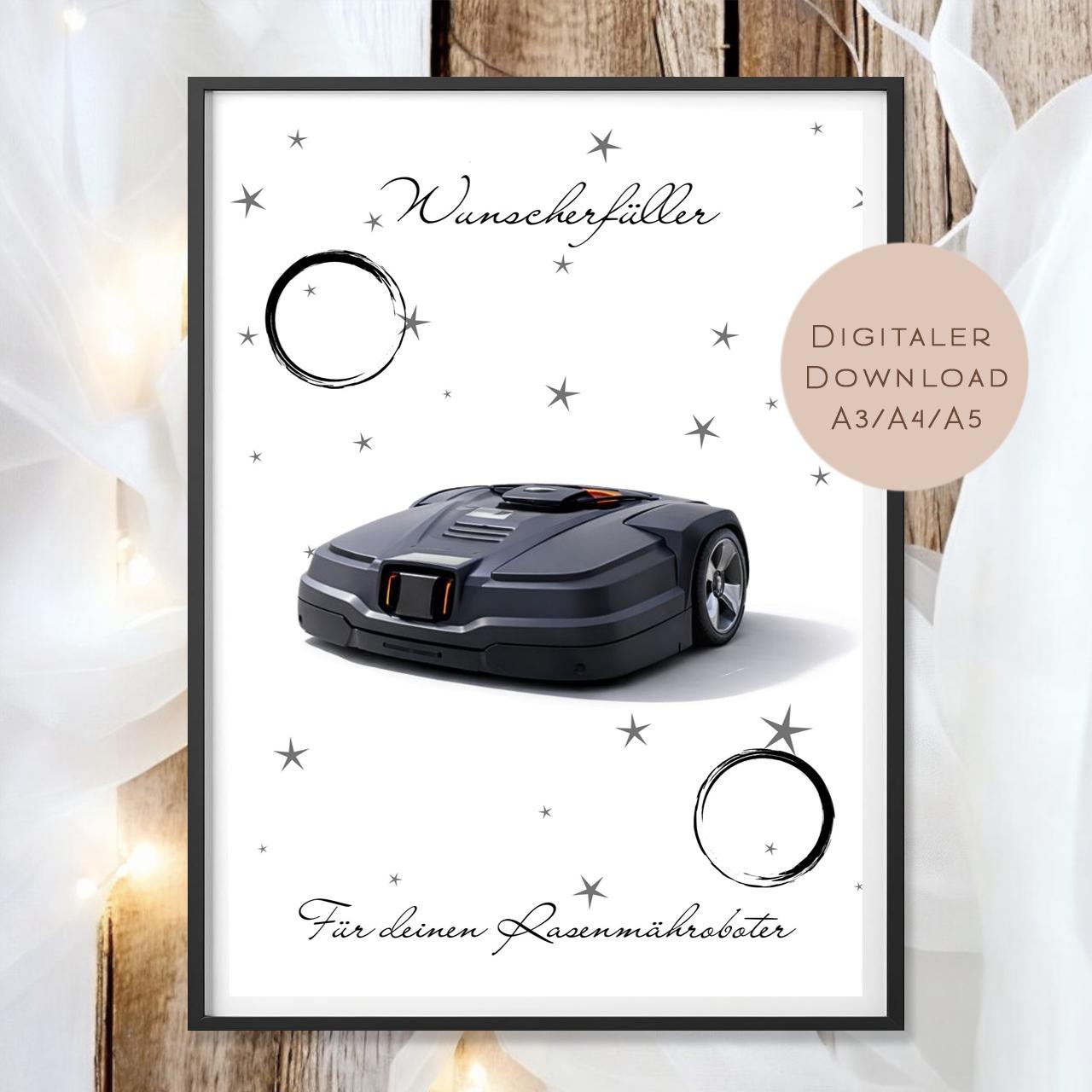Geburtstag Geldgeschenk Rasenmähroboter l Rasenmäher Geld schenken l Roboter Geburtstagsgeschenk l Gutschein Geschenk Wunscherfüller PDF
