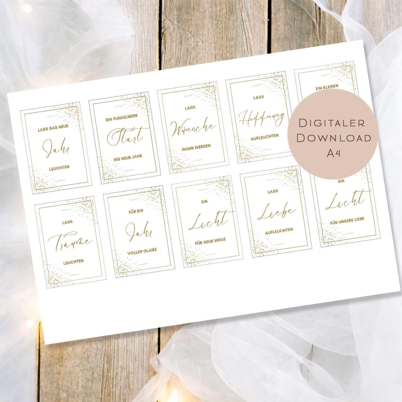 Druckvorlage Silvester Wunderkerzen & Knicklichter l Geburtstag Gastgeschenk l Neujahr Geschenk Mitbringsel Party I Vorlage Ausdrucken PDF