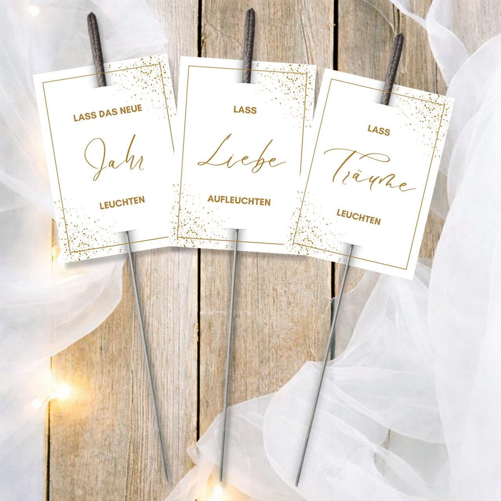 Druckvorlage Silvester Wunderkerzen & Knicklichter l Geburtstag Gastgeschenk l Neujahr Geschenk Mitbringsel Party I Vorlage Ausdrucken PDF