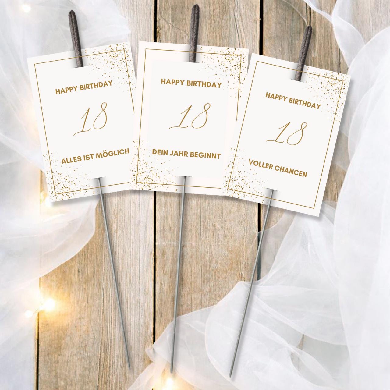 Druckvorlage 18 Geburtstag Geschenk Wunderkerzen & Knicklichter l Geburtstag Gastgeschenk l Mitbringsel Party I Vorlage Ausdrucken PDF