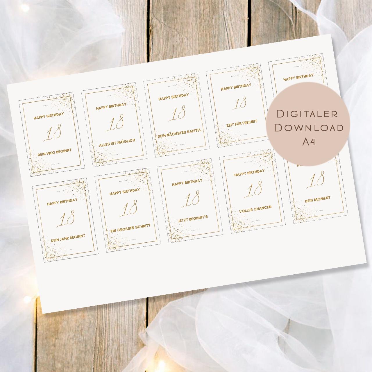 Druckvorlage 18 Geburtstag Geschenk Wunderkerzen & Knicklichter l Geburtstag Gastgeschenk l Mitbringsel Party I Vorlage Ausdrucken PDF