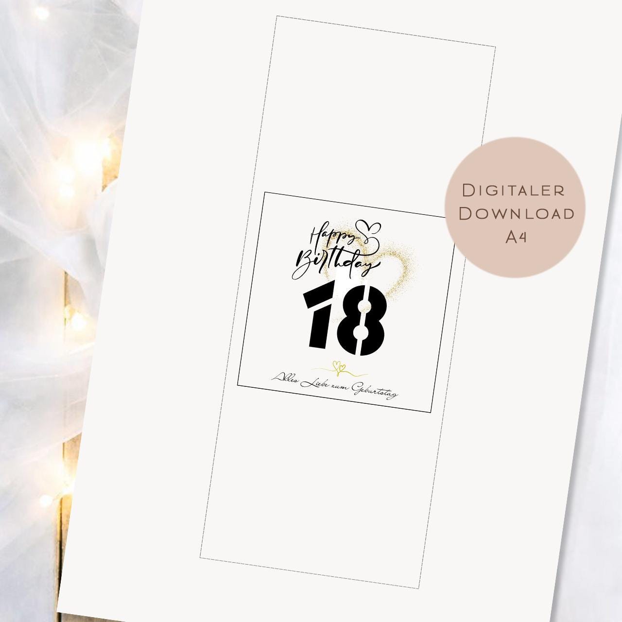 Druckvorlage Geldgeschenk 18 Geburtstag | Schokoladenbanderole zum Ausdrucken | Geld verschenken | Geschenkidee für Ritter Sport Schokolade