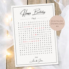 Druckvorlage Gutschein Geburtstag Name personalisiert | Wortsuchrätsel Geschenk | Zeit statt Zeug I Geschenkidee Ausdrucken PDF Download