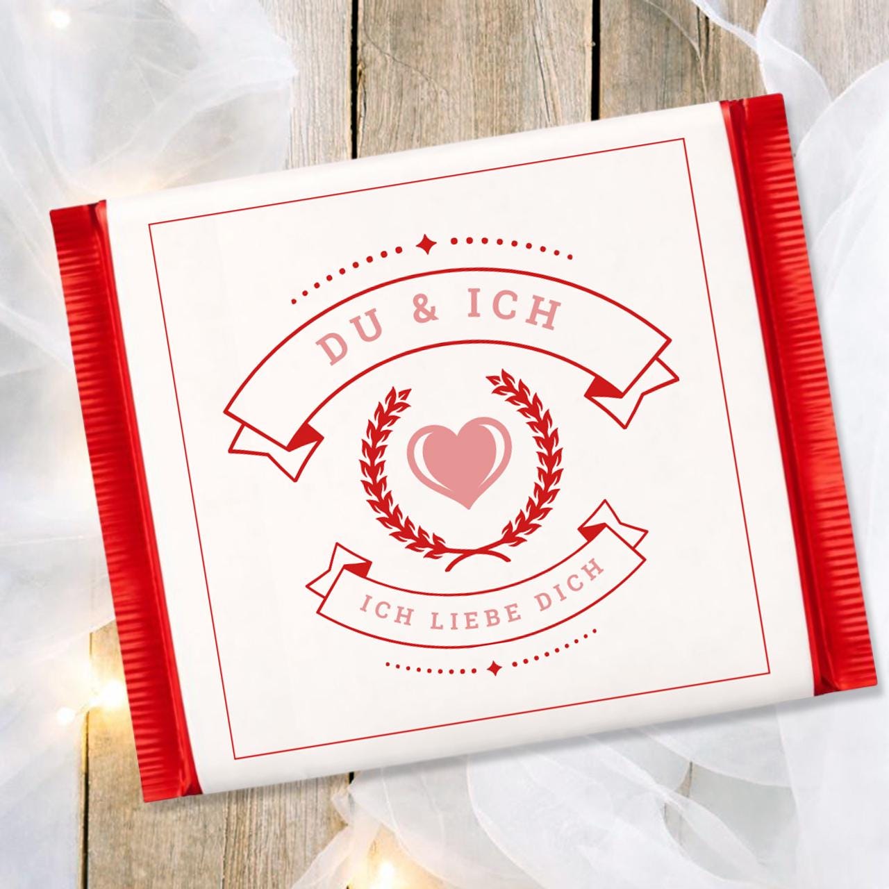 Druckvorlage Valentinstag Liebe | Schokoladenbanderole | Liebeserklärung Geschenk | Kleine Geschenkidee zum Ausdrucken du & ich PDF Download