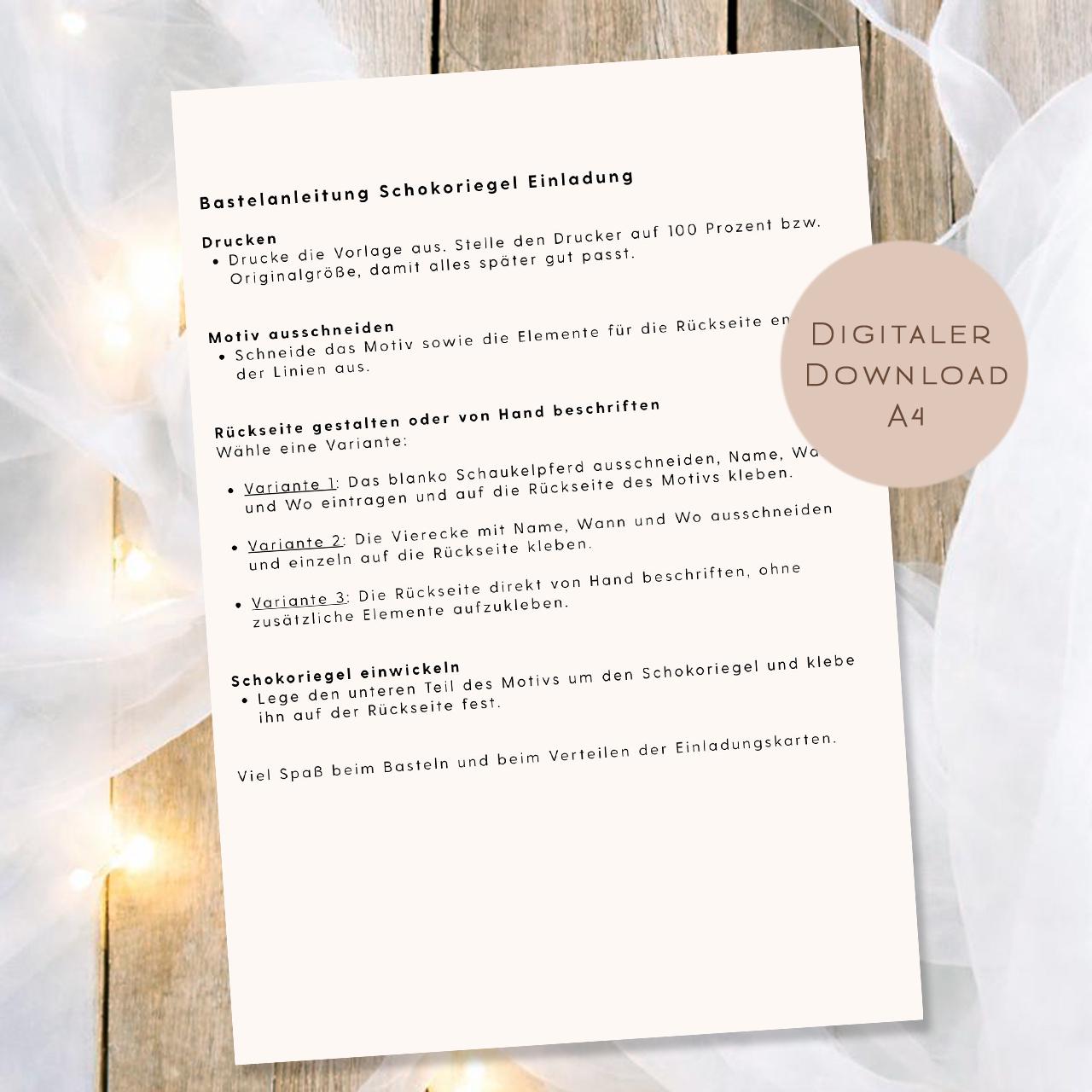 Druckvorlage Duplo Kindergeburtstag Einladungskarte Pferd | Einladung Schaukelpferd | Geburtstagseinladung zum Ausdrucken | PDF Download