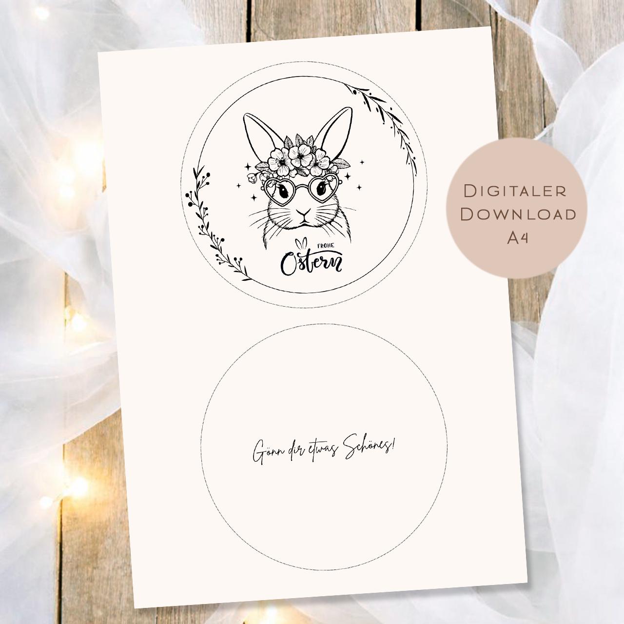 Druckvorlage Schüttelkarte Ostern | Osterhase Geschenk Geld Gutschein | Geldgeschenk Osterfest zum Ausdrucken für den Osterkorb PDF Download