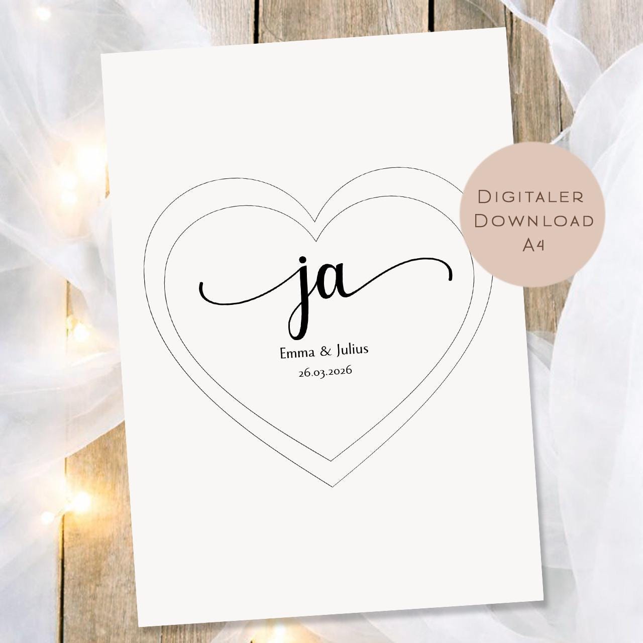 Hochzeitsgeschenk Schüttelkarte Hochzeit | Geldgeschenk Brautpaar Gutschein | personalisiert mit Name Geld schenken Ausdrucken PDF Download