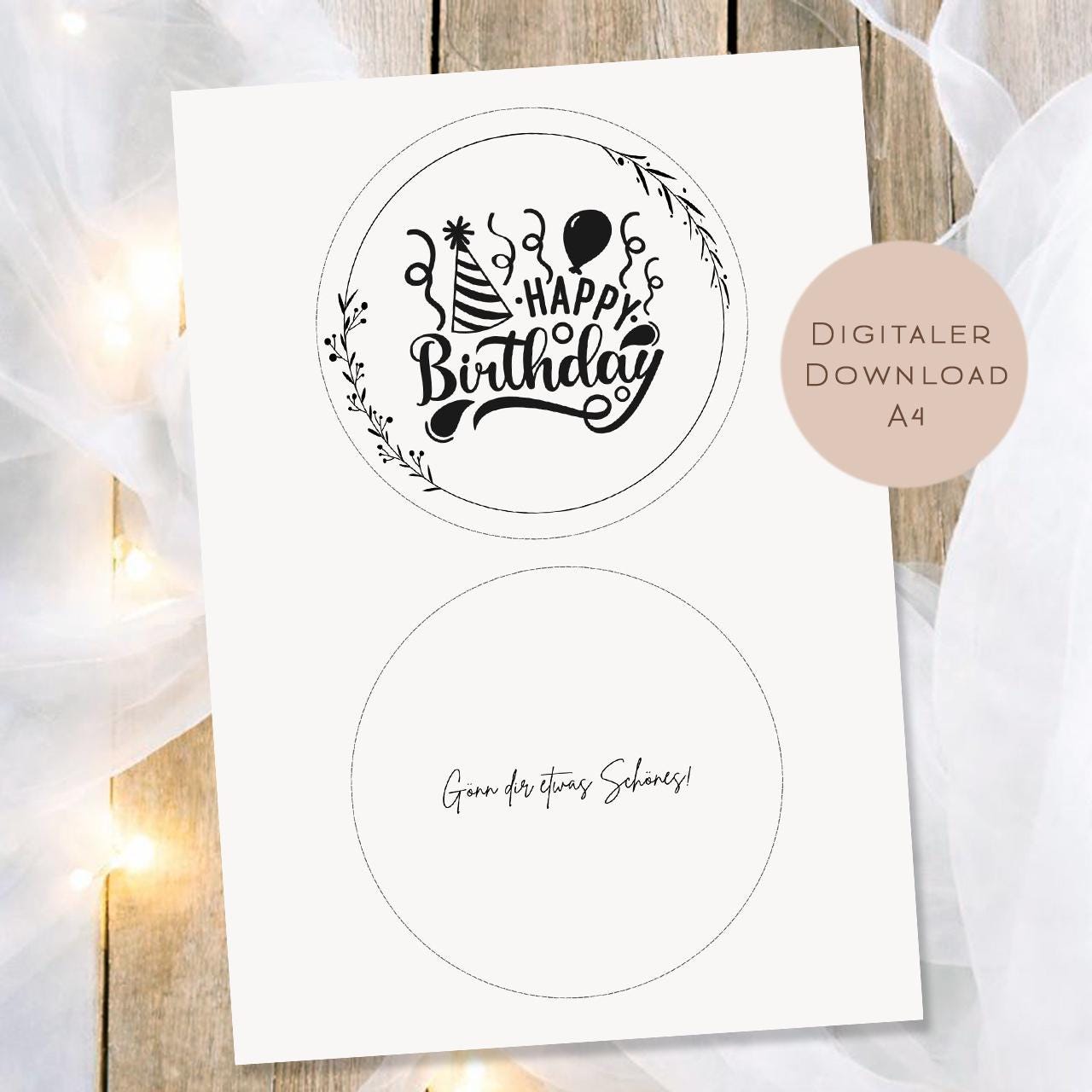 Druckvorlage Schüttelkarte Geburtstag | Geschenk Geld Gutschein schenken | Geldgeschenk Happy Birthday Karte zum Ausdrucken PDF Download