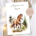 Druckvorlage Pony Zeugnismappe personalisiert | Zeugnis Name Geschenk Schulanfang I Geschenkidee Einschulung Schule Ausdrucken PDF Download