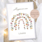 Druckvorlage Regenbogen Zeugnismappe personalisiert | Zeugnis Name Geschenk Schulanfang I Geschenkidee Einschulung Ausdrucken PDF Download