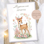Druckvorlage Reh Zeugnismappe personalisiert | Zeugnis Name Geschenk Schulanfang I Geschenkidee Einschulung Schule Ausdrucken PDF Download