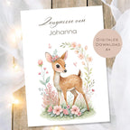 Druckvorlage Reh Zeugnismappe personalisiert | Zeugnis Name Geschenk Schulanfang I Geschenkidee Einschulung Schule Ausdrucken PDF Download