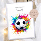 Druckvorlage Fussball Zeugnismappe personalisiert | Zeugnis Name Geschenk Schulanfang I Geschenkidee Einschulung Ausdrucken PDF Download