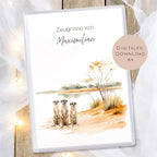 Druckvorlage Erdmännchen Zeugnismappe personalisiert | Zeugnis Name Geschenk Schulanfang I Geschenkidee Einschulung Ausdrucken PDF Download
