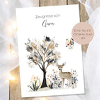 Druckvorlage Reh Zeugnismappe personalisiert | Zeugnis Name Geschenk Schulanfang I Geschenkidee Einschulung Ausdrucken PDF Download
