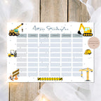 Druckvorlage Stundenplan Bagger Name personalisiert | Geschenk Schulanfang | Geschenkidee Schultüte Einschulung Ausdrucken PDF Download