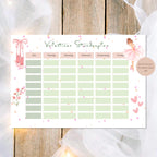 Druckvorlage Stundenplan Ballerina Name personalisiert | Geschenk Schulanfang | Geschenkidee Schultüte Einschulung Ausdrucken PDF Download