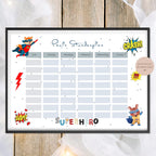 Druckvorlage Stundenplan Hero Held Name personalisiert | Geschenk Schulanfang | Geschenkidee Schultüte Einschulung Ausdrucken PDF Download