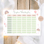 Druckvorlage Stundenplan Regenbogen Name personalisiert | Geschenk Schulanfang | Geschenkidee Schultüte Einschulung Ausdrucken PDF Download