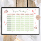 Druckvorlage Stundenplan Regenbogen Name personalisiert | Geschenk Schulanfang | Geschenkidee Schultüte Einschulung Ausdrucken PDF Download