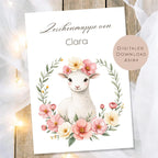 Druckvorlage Zeichenmappe Lamm Name personalisiert | Postmappe Geschenk Schulanfang I Schulmappe Einschulung Ausdrucken PDF Download