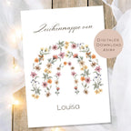 Druckvorlage Zeichenmappe Regenbogen Name personalisiert | Postmappe Geschenk Schulanfang I Schulmappe Einschulung Ausdrucken PDF Download