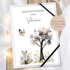 Druckvorlage Zeichenmappe Fuchs Name personalisiert | Postmappe Geschenk Schulanfang I Schulmappe Einschulung Ausdrucken PDF Download