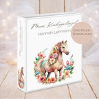 Druckvorlage Kindergarten Ordner Krippe Pferd Name personalisiert | Kita Sammelmappe I Ringordner Kindergartenzeit Ausdrucken PDF Download