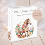 Druckvorlage Kindergarten Ordner Krippe Pferd Name personalisiert | Kita Sammelmappe I Ringordner Kindergartenzeit Ausdrucken PDF Download