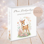 Druckvorlage Kindergarten Ordner Krippe Reh Name personalisiert | Kita Sammelmappe I Ringordner Kindergartenzeit Ausdrucken Download