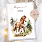 Druckvorlage Pony Zeugnismappe personalisiert | Zeugnis Name Geschenk Schulanfang I Geschenkidee Einschulung Schule Ausdrucken PDF Download