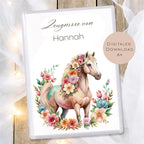 Druckvorlage Zeugnis Pferd Name personalisiert | Zeugnismappe Geschenk Schulanfang I Geschenkidee Einschulung Schule Ausdrucken PDF Download
