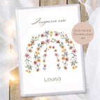 Druckvorlage Regenbogen Zeugnismappe personalisiert | Zeugnis Name Geschenk Schulanfang I Geschenkidee Einschulung Ausdrucken PDF Download