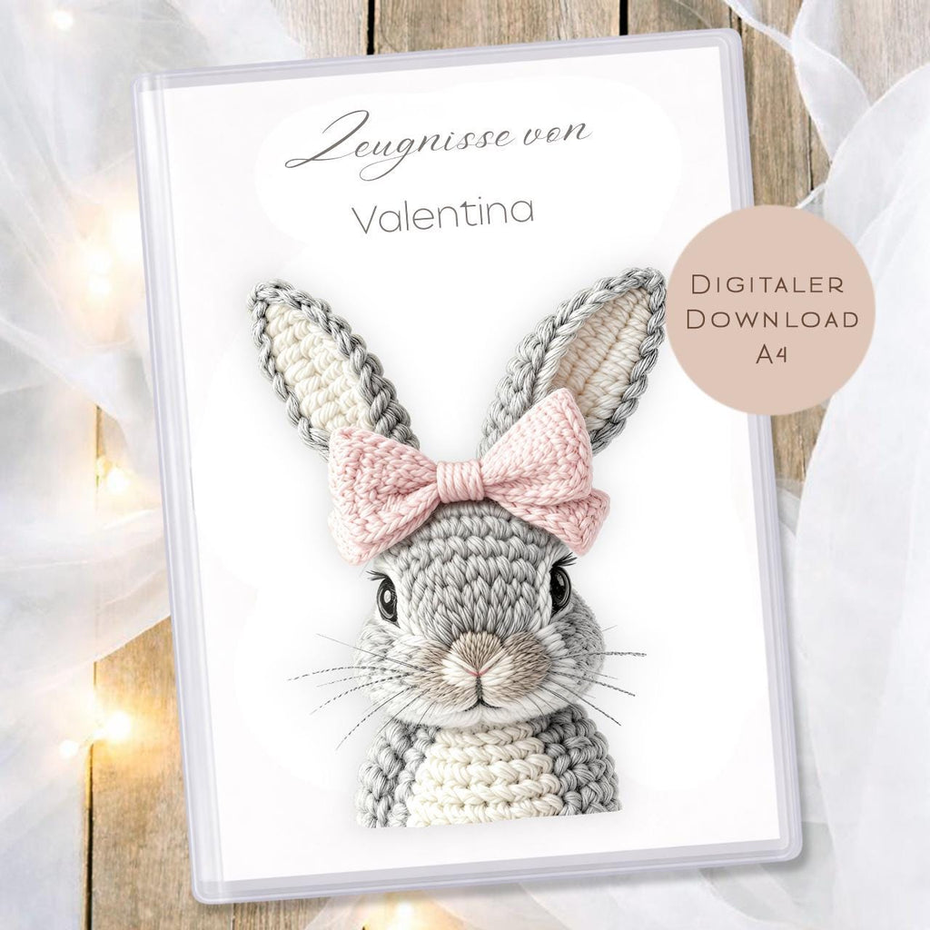 Druckvorlage Hase Zeugnismappe personalisiert | Zeugnis Name Geschenk Schulanfang I Geschenkidee Einschulung Schule Ausdrucken PDF Download